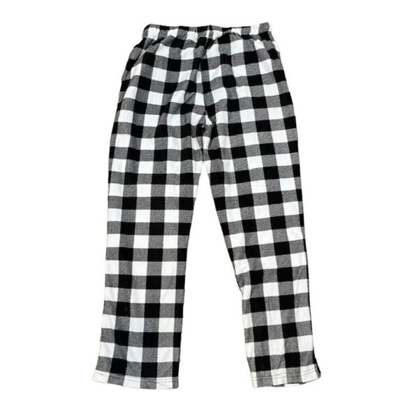 Columbia Men's Buffalo Check Black and White Fleece Pajama Pants Size Medium - Picture 6 of 10